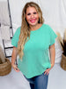 Kelly Green Short Sleeve Waffle Tunic Top - Whiskey Skies - ANDREE BY UNIT