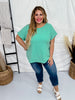 Kelly Green Short Sleeve Waffle Tunic Top - Whiskey Skies - ANDREE BY UNIT