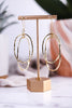 Kendra Double Oval Earrings Brass - Whiskey Skies - INK+ALLOY