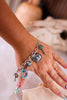 Key Heart Western Style Stone Multi Charm Chunky Chain Bracelet - Whiskey Skies - BOHO RANCH SHOP