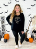 Keyhole Cutout Long Sleeve Studded Skull Top - Whiskey Skies - VOCAL