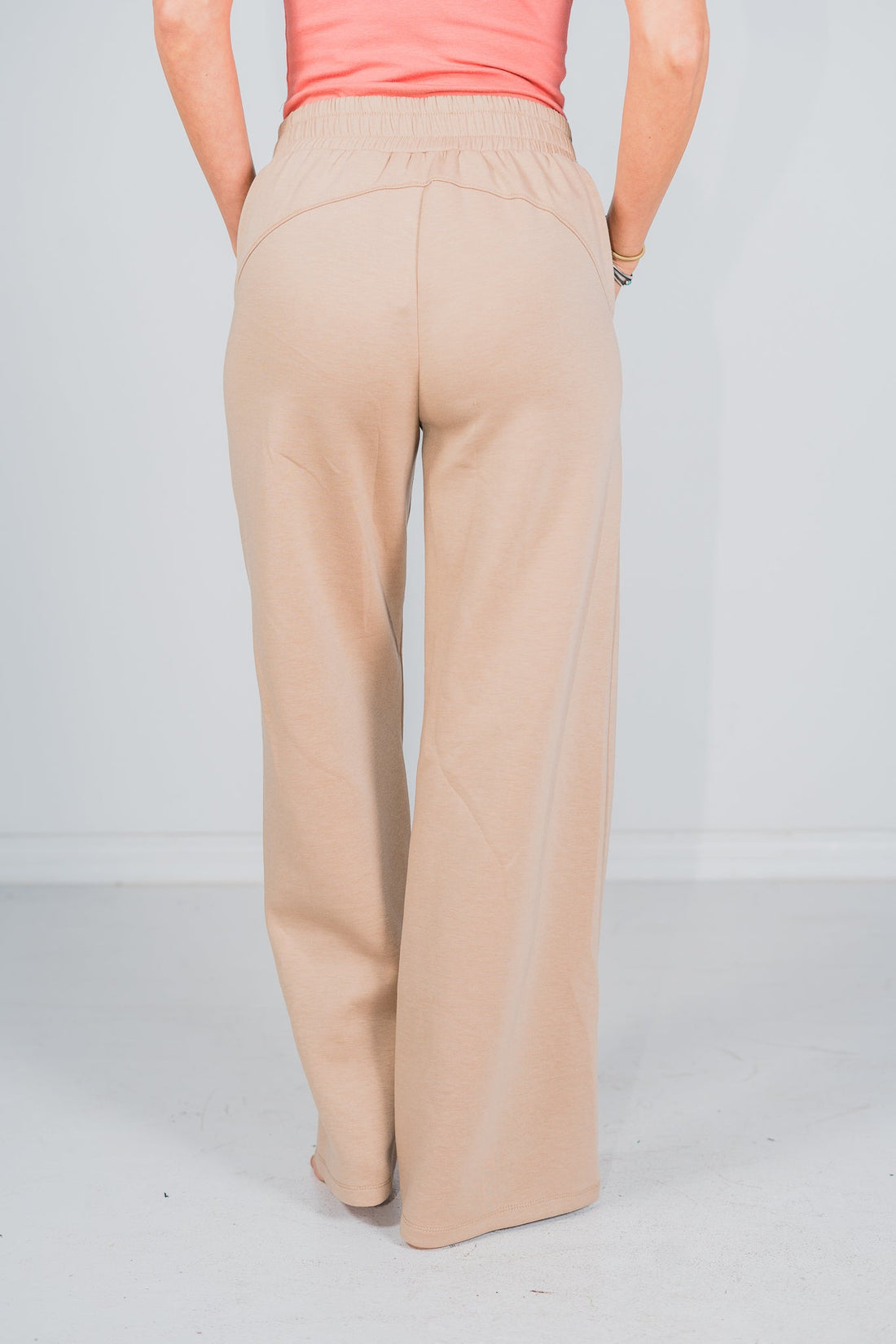 Khaki Elastic Waist Modal Pants - Whiskey Skies - DEAR SCARLETT