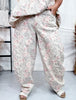 Khaki Floral Barrel Leg Pants - Whiskey Skies - DAVI & DANI
