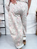 Khaki Floral Barrel Leg Pants - Whiskey Skies - DAVI & DANI
