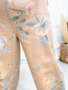 Khaki Floral Print High Waist Straight Pants - Whiskey Skies - EASEL
