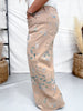 Khaki Floral Print High Waist Straight Pants - Whiskey Skies - EASEL