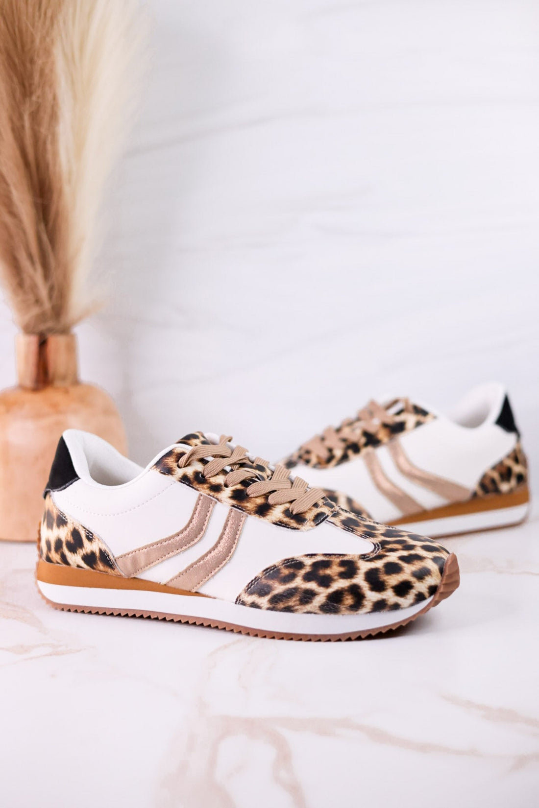 Kickoff Leopard Print Sneakers - Whiskey Skies - CORKYS FOOTWEAR