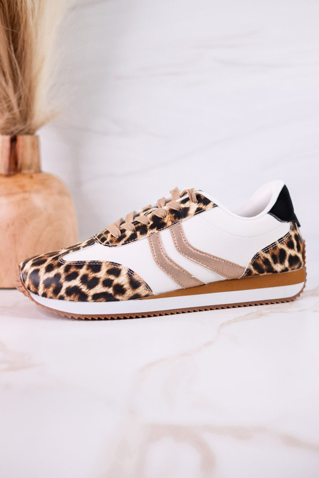 Kickoff Leopard Print Sneakers - Whiskey Skies - CORKYS FOOTWEAR