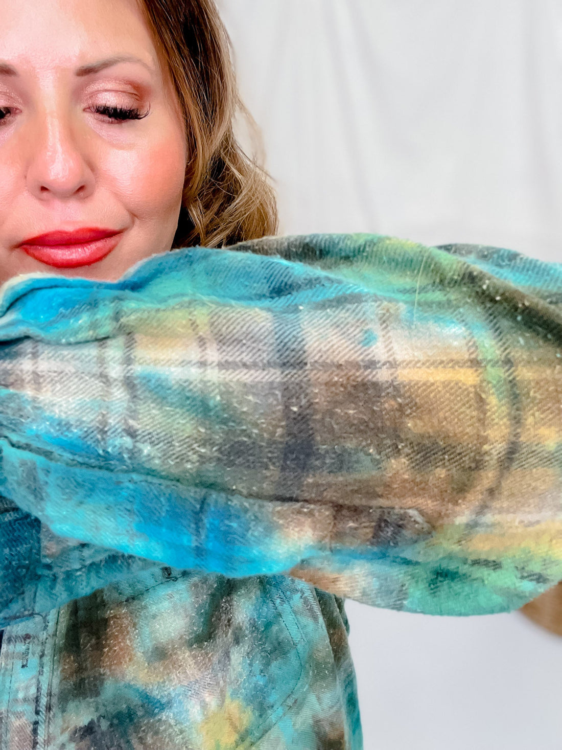 Kind Is Cool Hand Dyed W/ Handmade Patch - Whiskey Skies - JANA'S FLANNELS