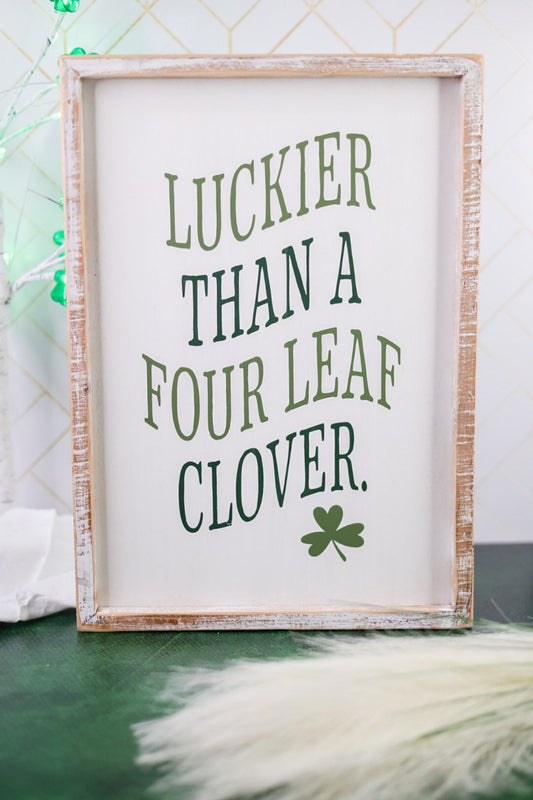 Kiss/Four Leaf Clover Reversible Framed Sign - Whiskey Skies - ADAMS & CO