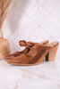 Knot Gonna Happen Distressed Cognac Mule Heels - Whiskey Skies - CORKYS FOOTWEAR