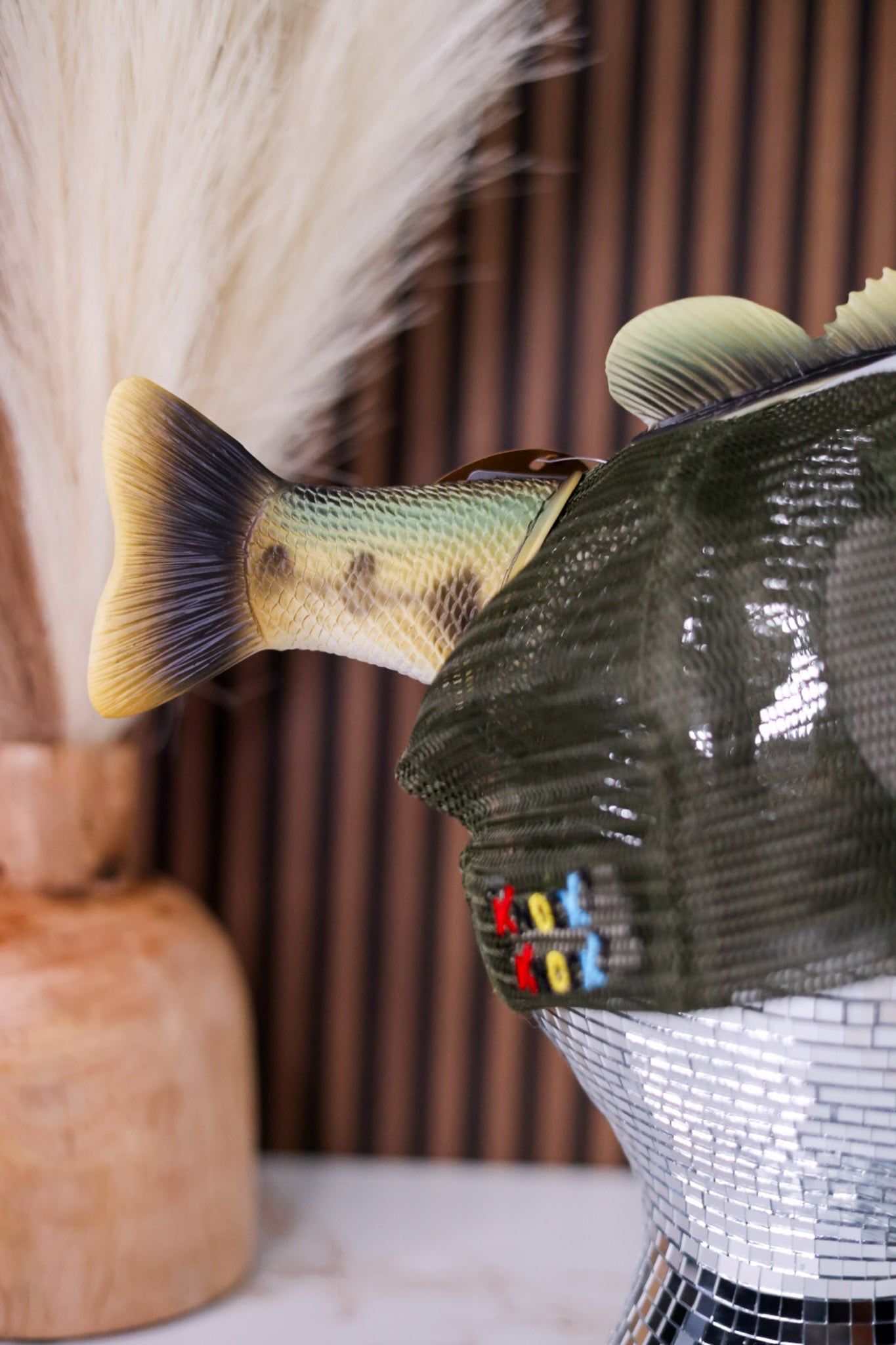 Largemouth Bass 3D Pop Trucker Hat - Whiskey Skies - JY DESIGNS