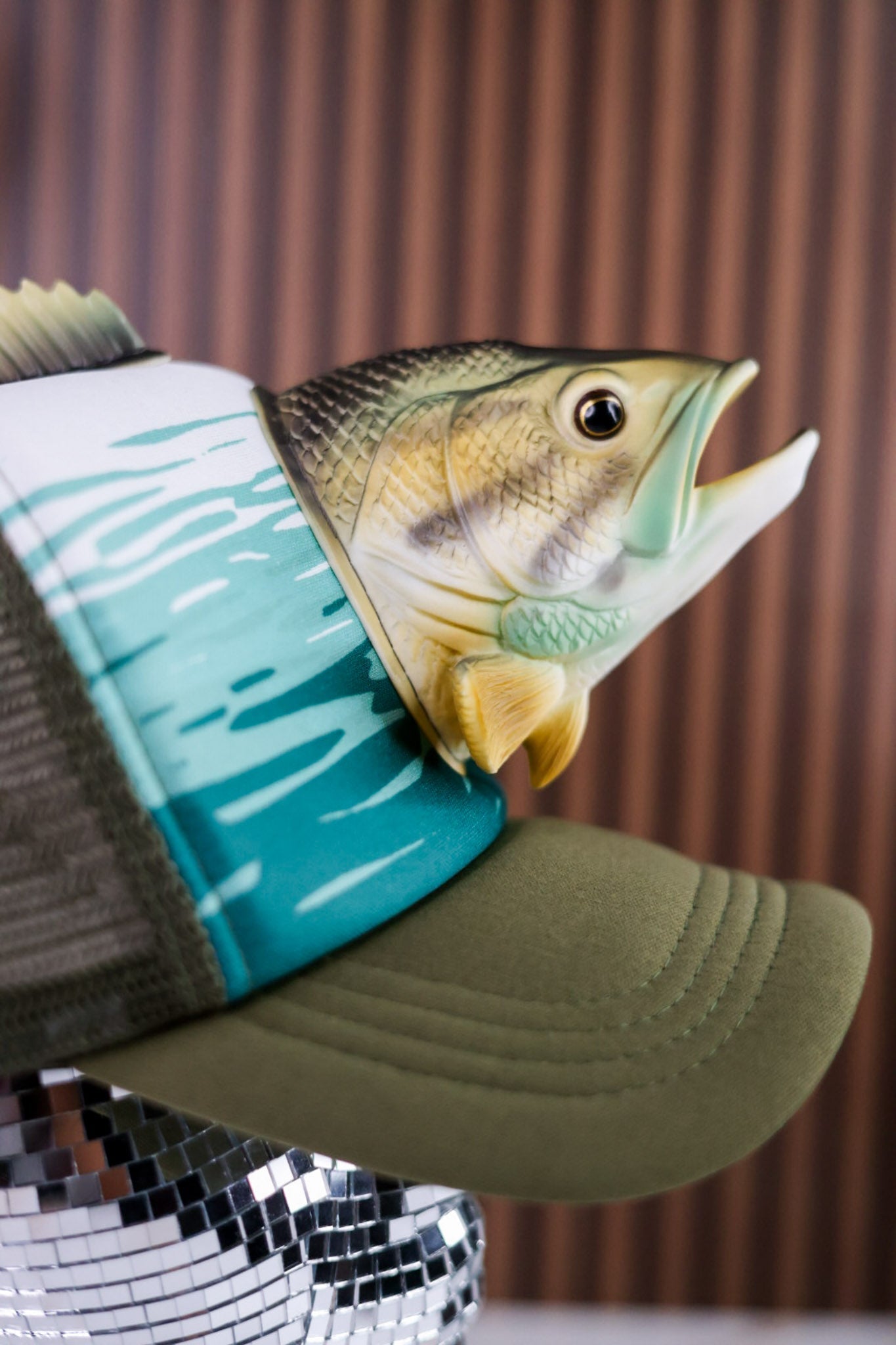 Largemouth Bass 3D Pop Trucker Hat - Whiskey Skies - JY DESIGNS