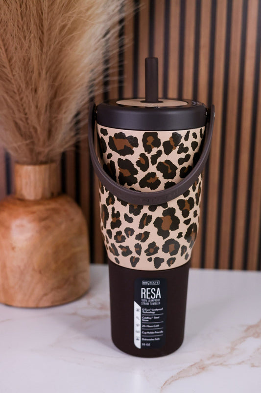 Latte Leopard 35oz Resa Tumbler - Whiskey Skies - BRUMATE