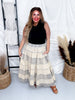 Latte Tiered Crinkle Skirt W/ Patchwork Detailing - Whiskey Skies - YOUNG THREADS
