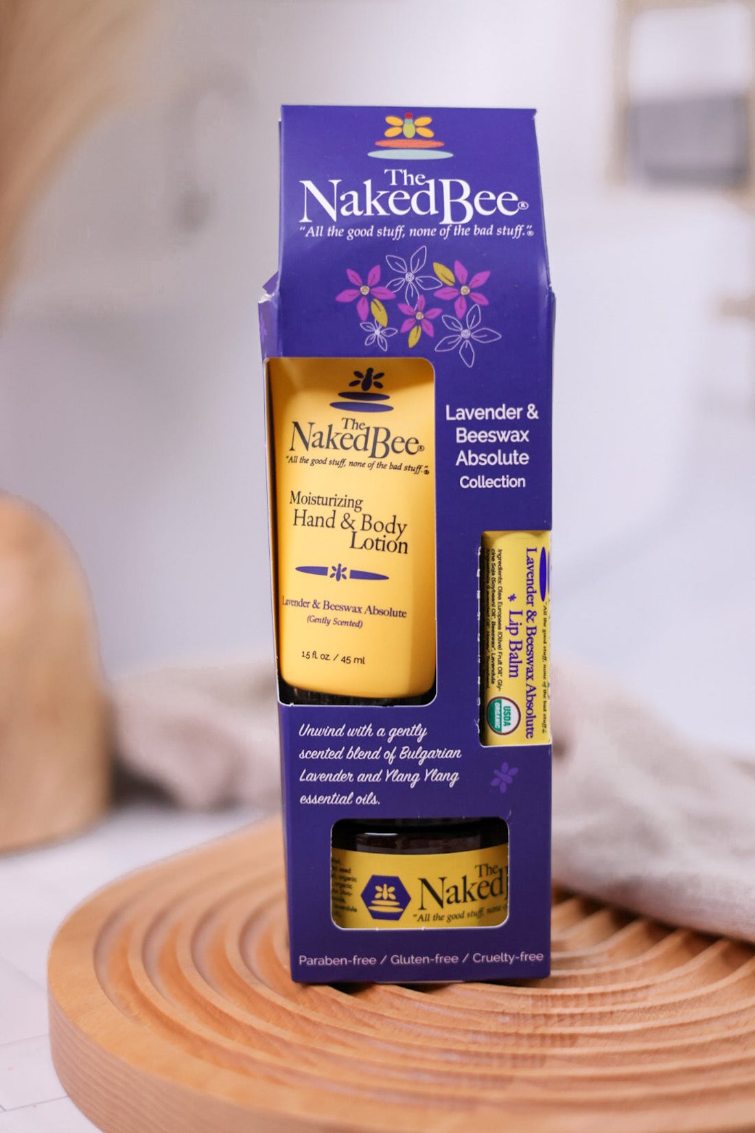 Lavender and Beeswax Moisturizing Gift Set - Whiskey Skies - THE NAKED BEE