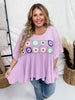 Lavender Floral Knit Poncho Style Top - Whiskey Skies - ANDREE BY UNIT
