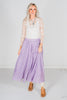 Lavender Maxi Skirt W/ Side Pockets - Whiskey Skies - WHITE BIRCH