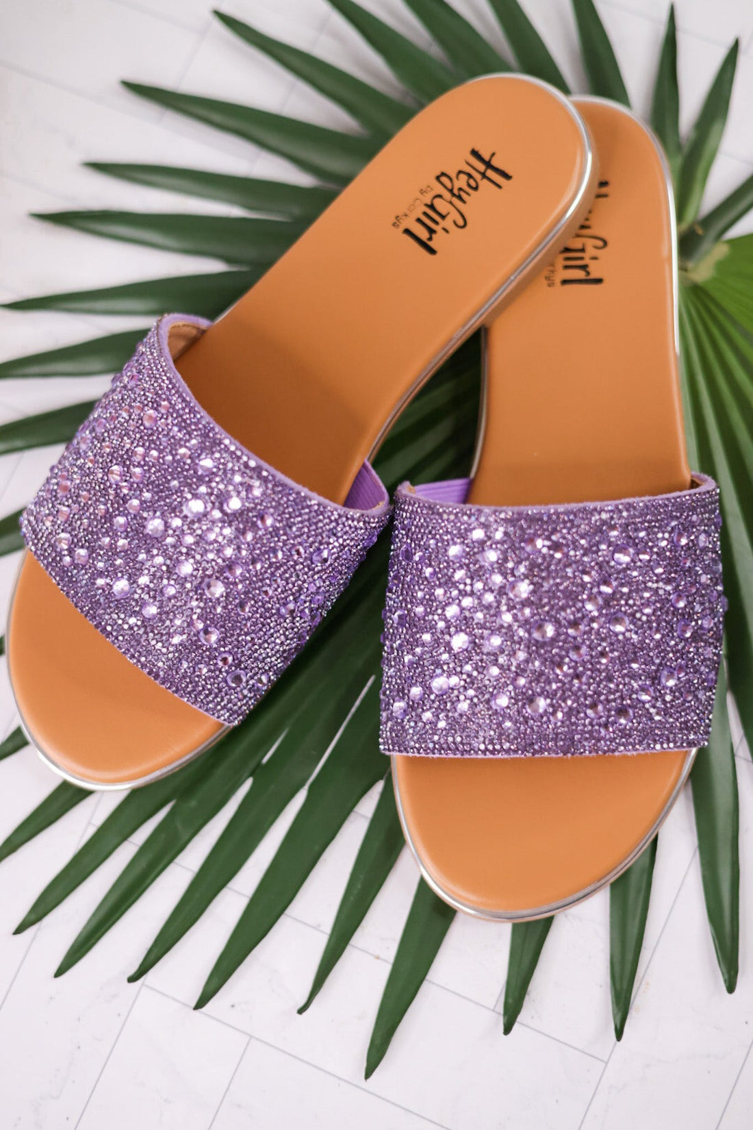 Lavender Rhinestone Pizzazz Sandals - Whiskey Skies - CORKYS FOOTWEAR