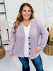 Lavender Ribbed Button Down Cardigan - Whiskey Skies - STYLIVE