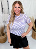 Lavender & White Checker Short Sleeve Mesh Top - Whiskey Skies - DAVI & DANI