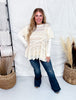 Layered Lace Long Sleeve Top In Cream - Whiskey Skies - EASEL
