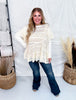 Layered Lace Long Sleeve Top In Cream - Whiskey Skies - EASEL