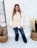 Layered Lace Long Sleeve Top In Cream - Whiskey Skies - EASEL