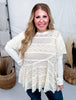 Layered Lace Long Sleeve Top In Cream - Whiskey Skies - EASEL
