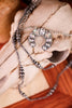Layered Squash Blossom Pendant & Navajo Pearl Clear Stone Necklace - Whiskey Skies - BOHO RANCH SHOP