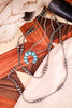 Layered Squash Blossom Pendant & Navajo Pearl Turquoise Necklace - Whiskey Skies - BOHO RANCH SHOP