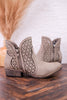 Leah 2 Grey Ankle Booties with Laser Cut Detailing - Whiskey Skies - VERY G