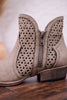 Leah 2 Grey Ankle Booties with Laser Cut Detailing - Whiskey Skies - VERY G