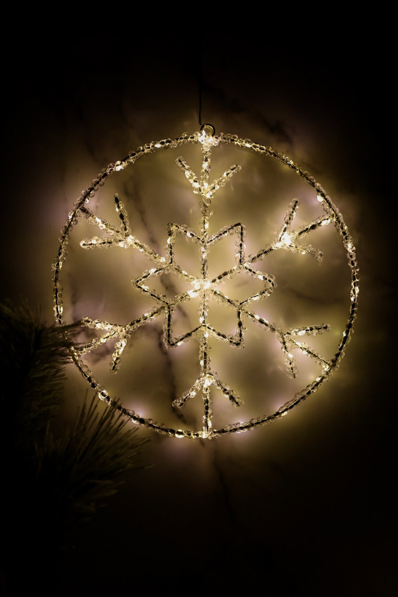 LED Hanging Snowflake Circle - Whiskey Skies - SULLIVANS