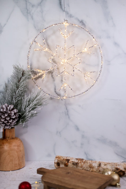 LED Hanging Snowflake Circle - Whiskey Skies - SULLIVANS