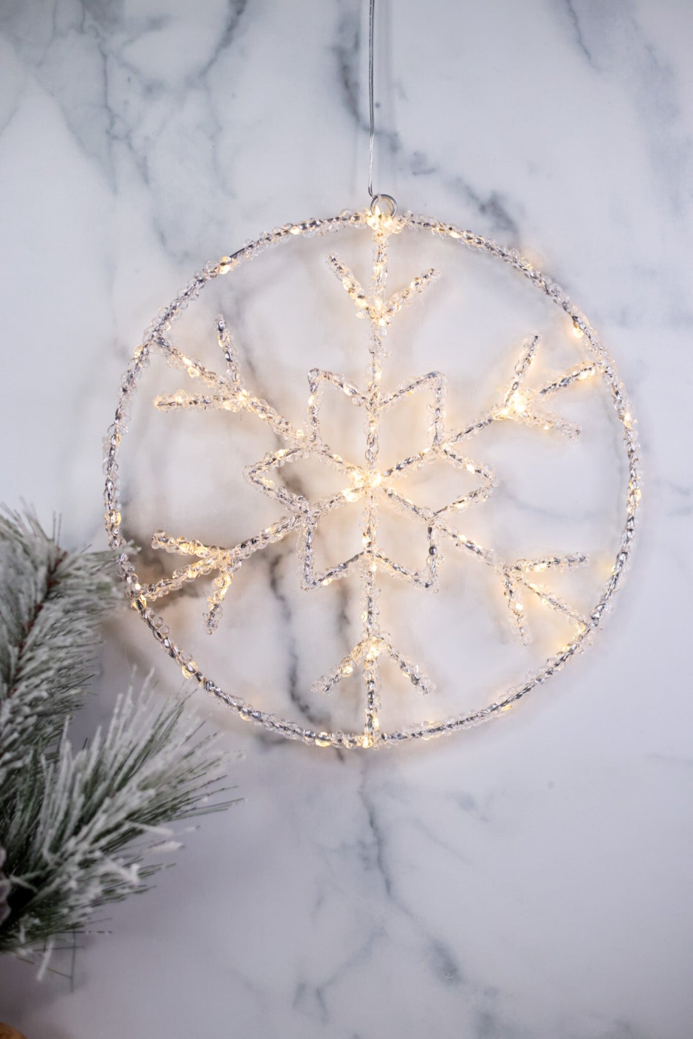 LED Hanging Snowflake Circle - Whiskey Skies - SULLIVANS