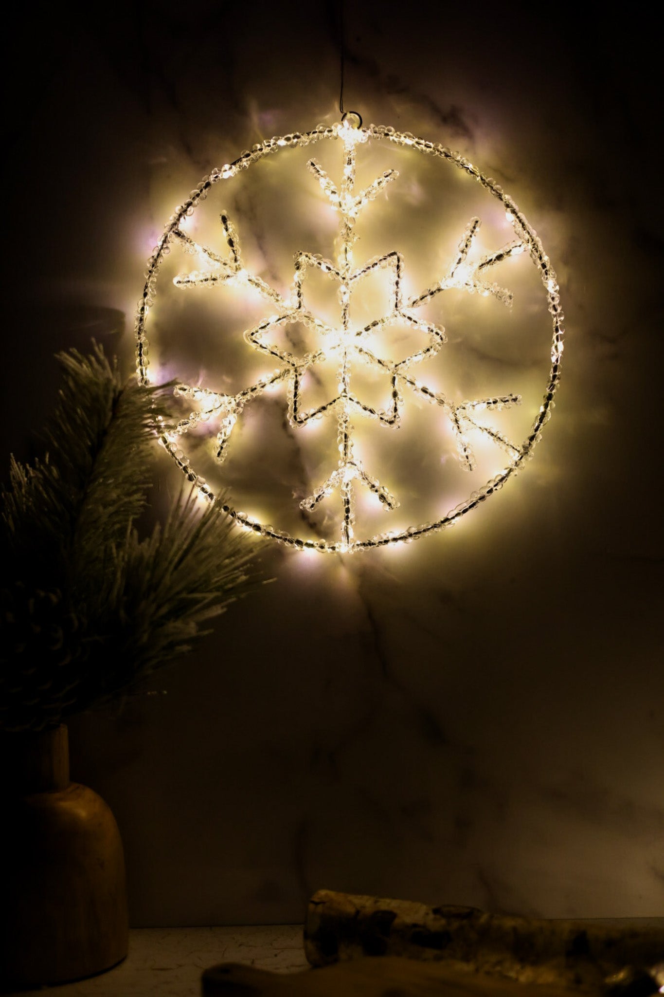 LED Hanging Snowflake Circle - Whiskey Skies - SULLIVANS