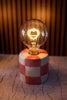 LED Heart Bulb With Checkered Ceramic Base (3 Colors) - Whiskey Skies - HAZEL MAZEL