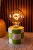LED Heart Bulb With Checkered Ceramic Base (3 Colors) - Whiskey Skies - HAZEL MAZEL