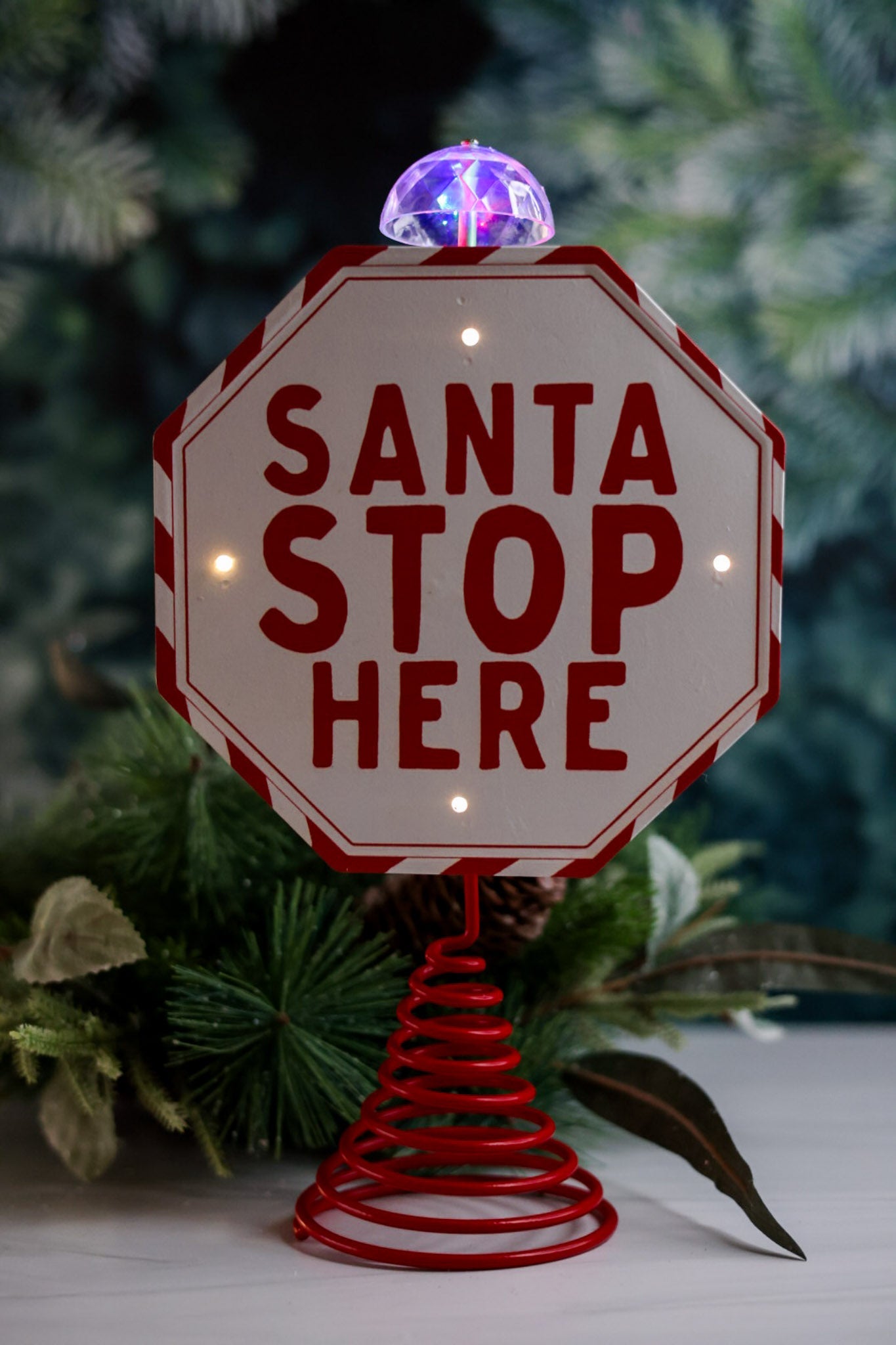 LED Lite Up Projection Christmas Tree Topper - Whiskey Skies - MUD PIE