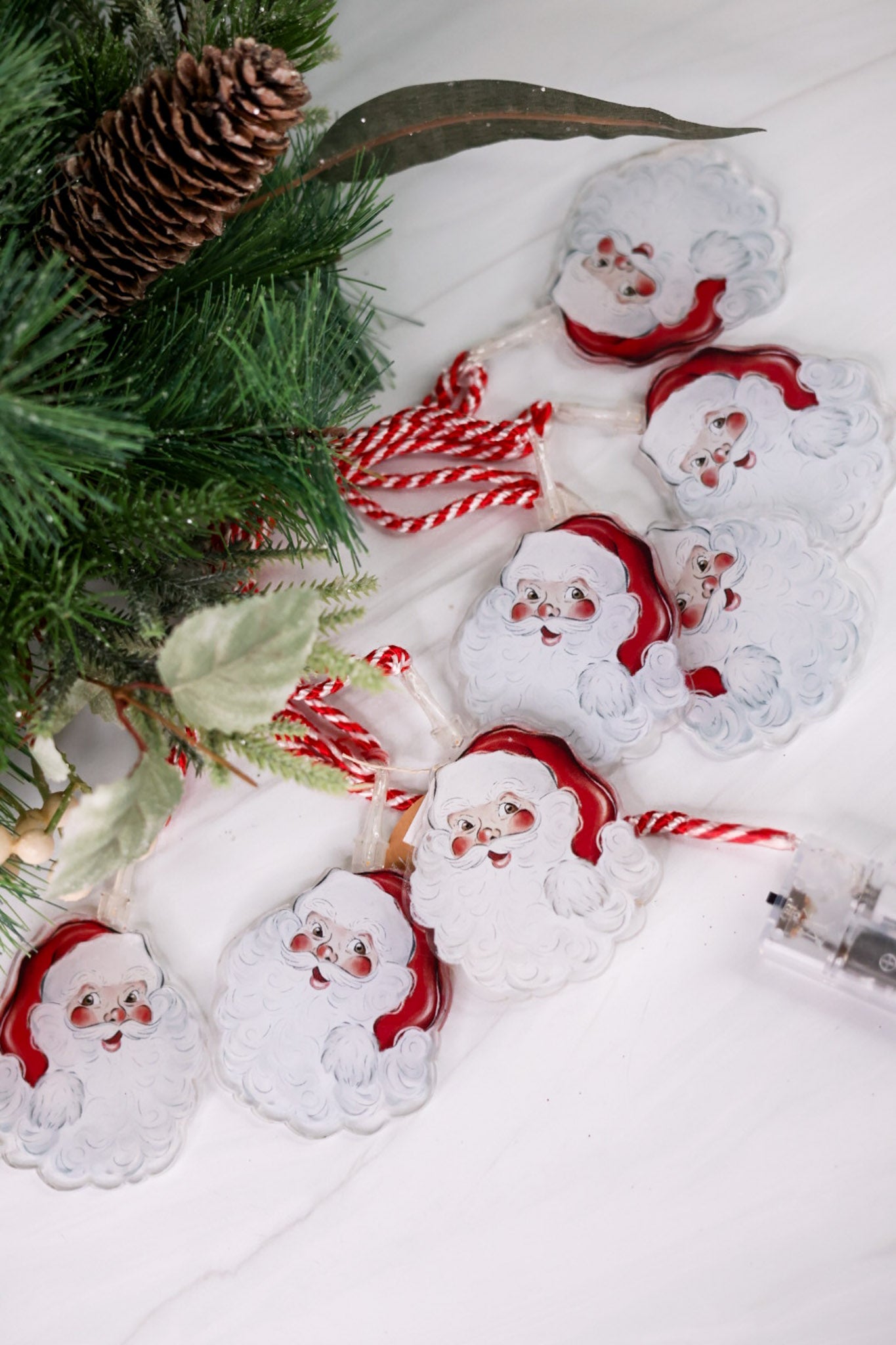 LED Santa Acrylic Christmas Garland - Whiskey Skies - MUD PIE