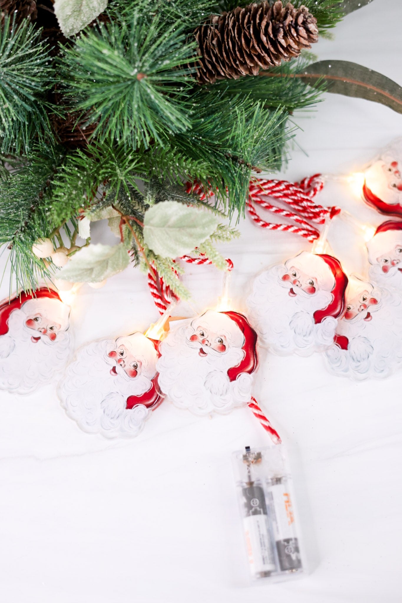 LED Santa Acrylic Christmas Garland - Whiskey Skies - MUD PIE