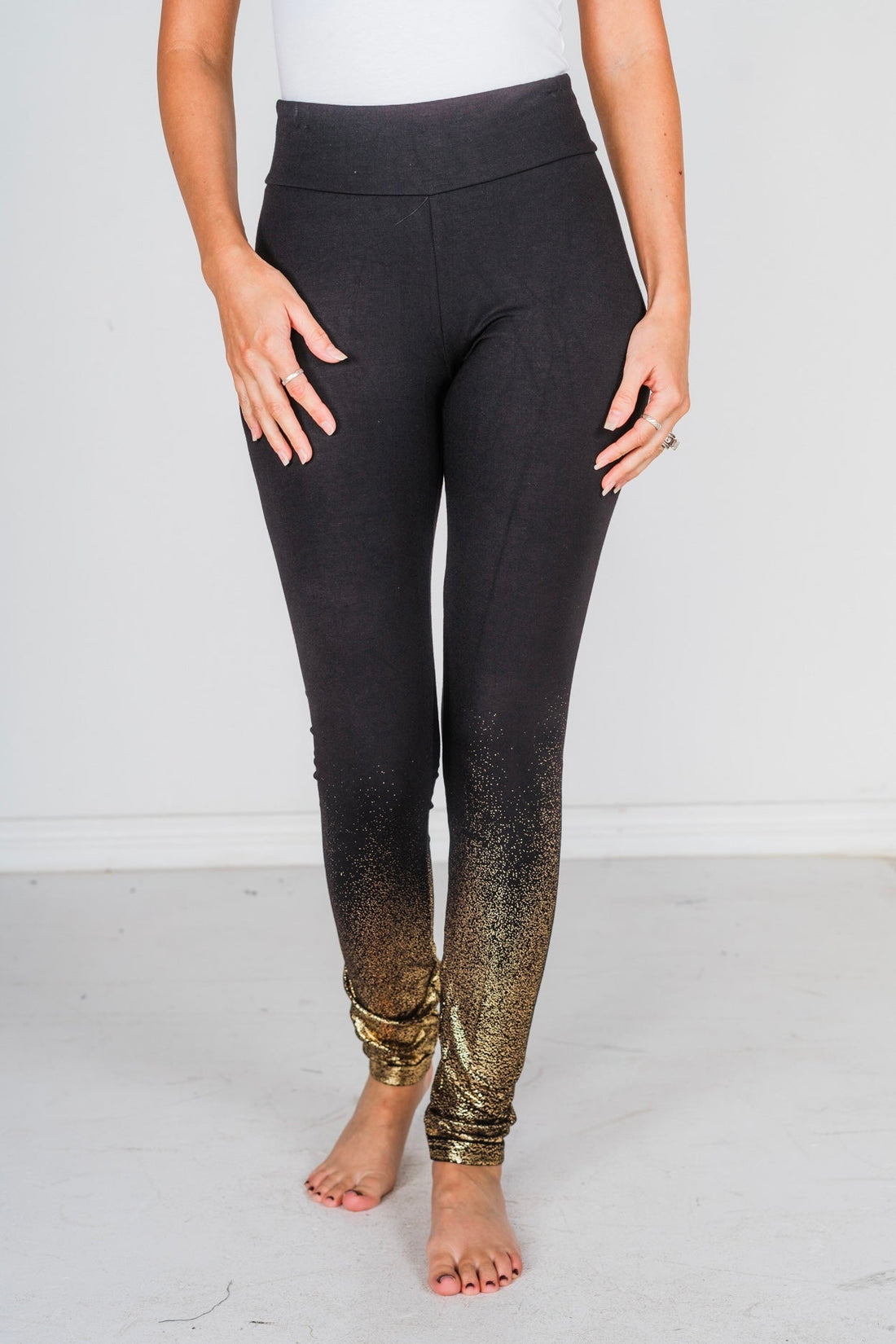 Leggings With Gold Foil Detailing - Whiskey Skies - VOCAL