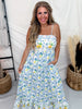 Lemon & Floral Print Maxi Dress With Tiered Hem - Whiskey Skies - DAVI & DANI