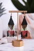 Lennon Multi Color Triangles Beaded Fringe Earrings Black - Whiskey Skies - INK+ALLOY