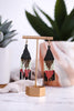 Lennon Multi Color Triangles Beaded Fringe Earrings Black - Whiskey Skies - INK+ALLOY