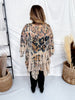 Leopard All Lace Cardigan W/ Tiered Ruffles - Whiskey Skies - ORIGAMI APPAREL