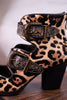 Leopard Print Ankle Boots With Vintage Buckles - Whiskey Skies - SPRING FOOTWEAR