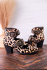 Leopard Print Ankle Boots With Vintage Buckles - Whiskey Skies - SPRING FOOTWEAR