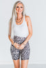 Leopard Print Biker Shorts - Whiskey Skies - JESS LEA